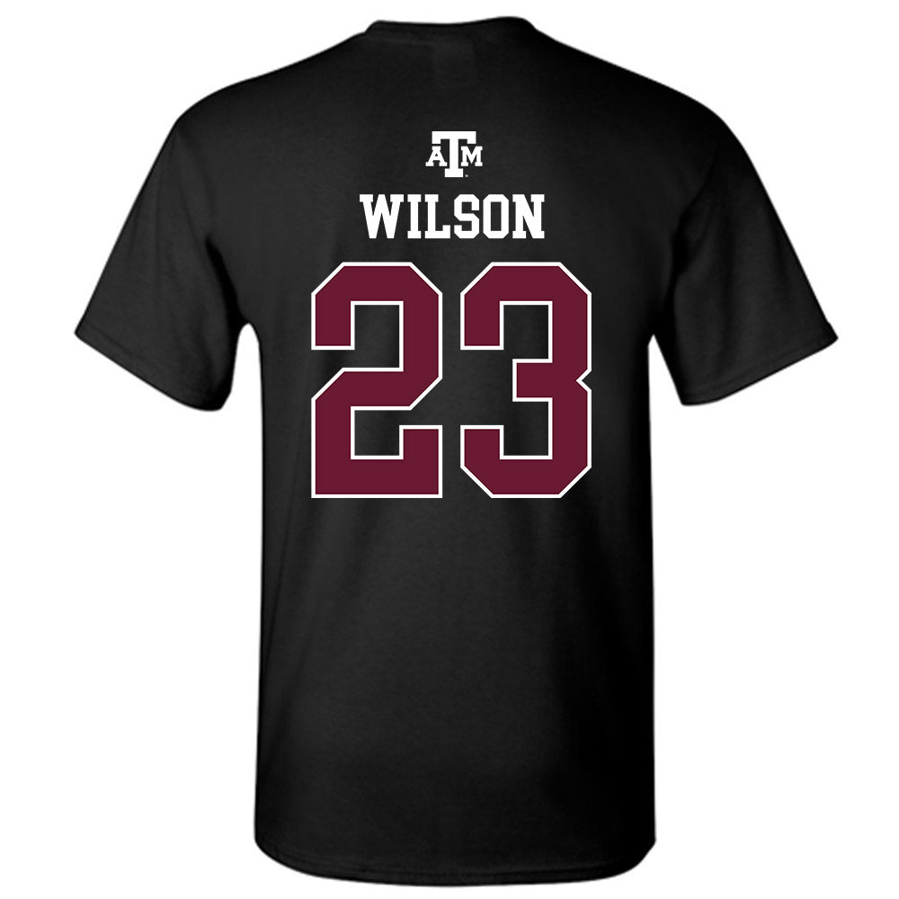Texas A&M - NCAA Baseball : Jorian Wilson - Black Out 2026 T-Shirt-1