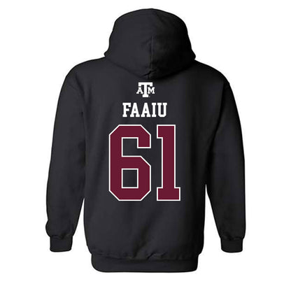 Texas A&M - NCAA Football : Kolinu'u Faaiu - Black Out 2026 Hooded Sweatshirt-1