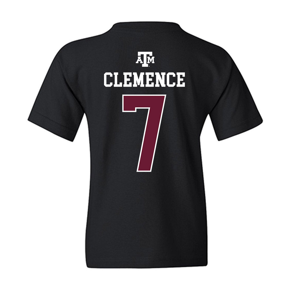 Texas A&M - NCAA Men's Basketball : Zach Clemence - Black Out 2026 Youth T-Shirt-1