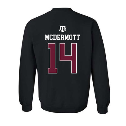 Texas A&M - NCAA Men's Basketball : Chris Mcdermott - Black Out 2026 Crewneck Sweatshirt-1