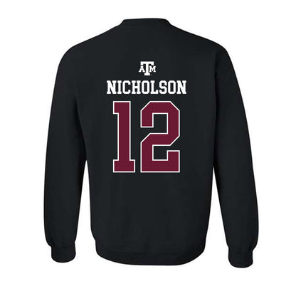 Texas A&M - NCAA Women's Volleyball : Lily Nicholson - Black Out 2026 Crewneck Sweatshirt-1