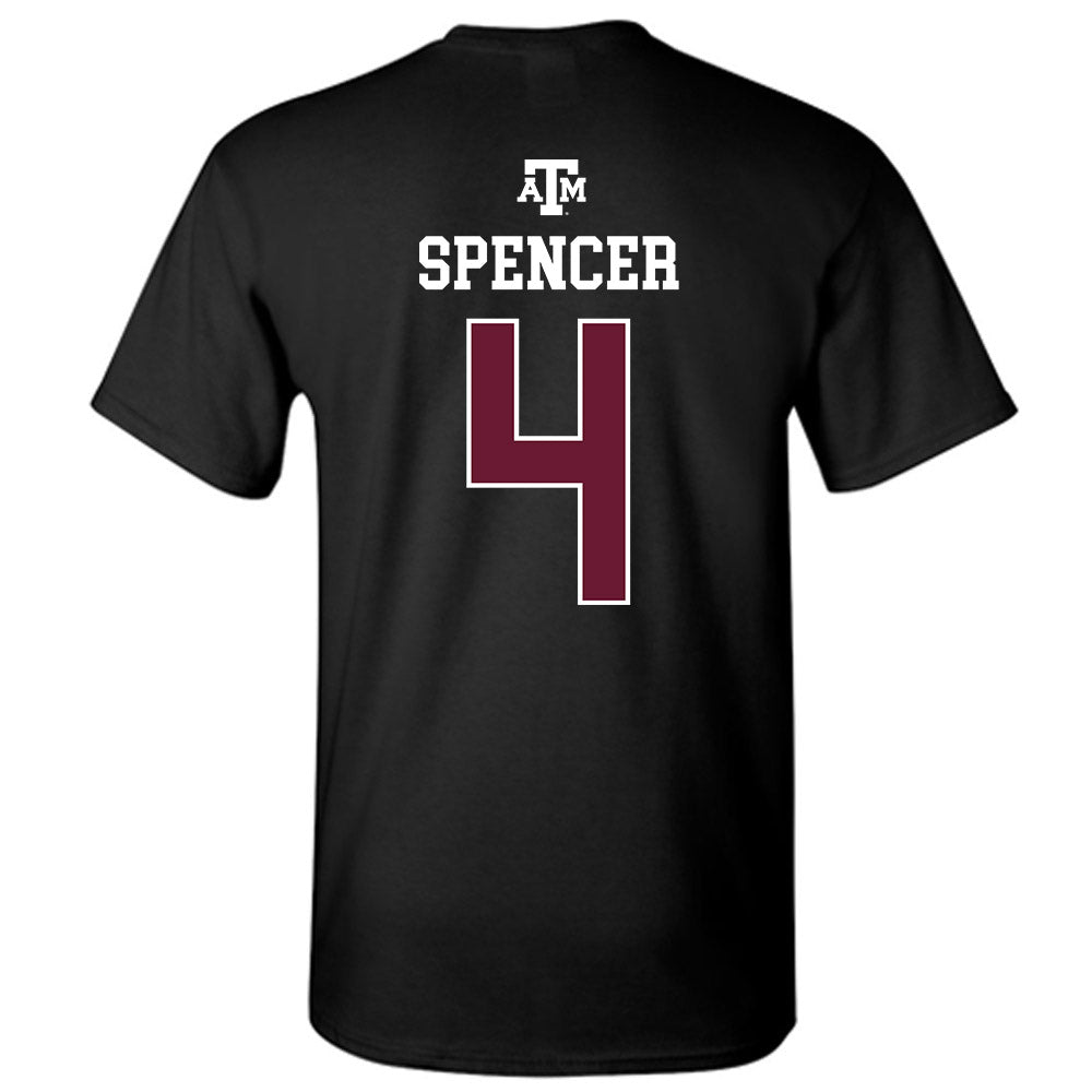 Texas A&M - NCAA Women's Basketball : Chaney Spencer - Black Out 2026 T-Shirt-1