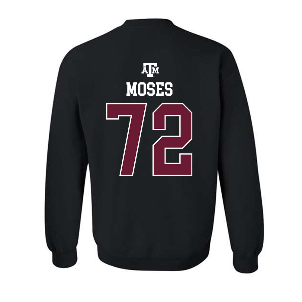 Texas A&M - NCAA Football : Joshua Moses - Black Out 2026 Crewneck Sweatshirt-1