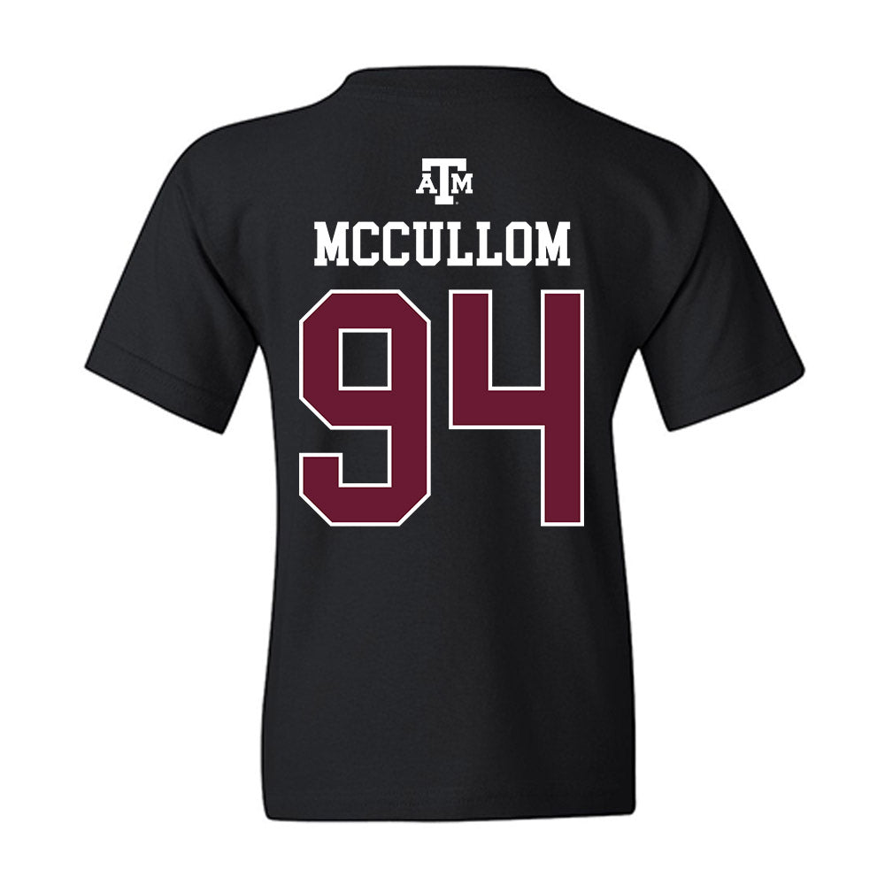 Texas A&M - NCAA Football : Angelo McCullom - Black Out 2026 Youth T-Shirt-1