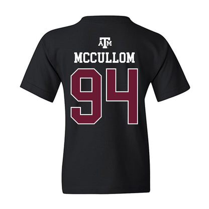 Texas A&M - NCAA Football : Angelo McCullom - Black Out 2026 Youth T-Shirt-1