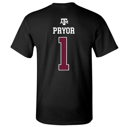 Texas A&M - NCAA Women's Basketball : Ny'Ceara Pryor - Black Out 2026 T-Shirt-1