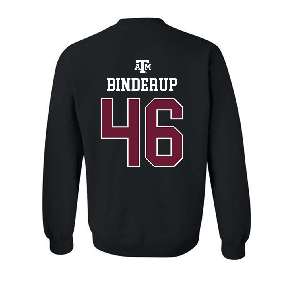 Texas A&M - NCAA Baseball : Blake Binderup - Black Out 2026 Crewneck Sweatshirt-1
