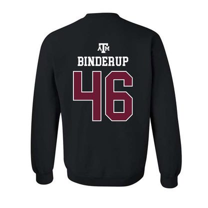 Texas A&M - NCAA Baseball : Blake Binderup - Black Out 2026 Crewneck Sweatshirt-1