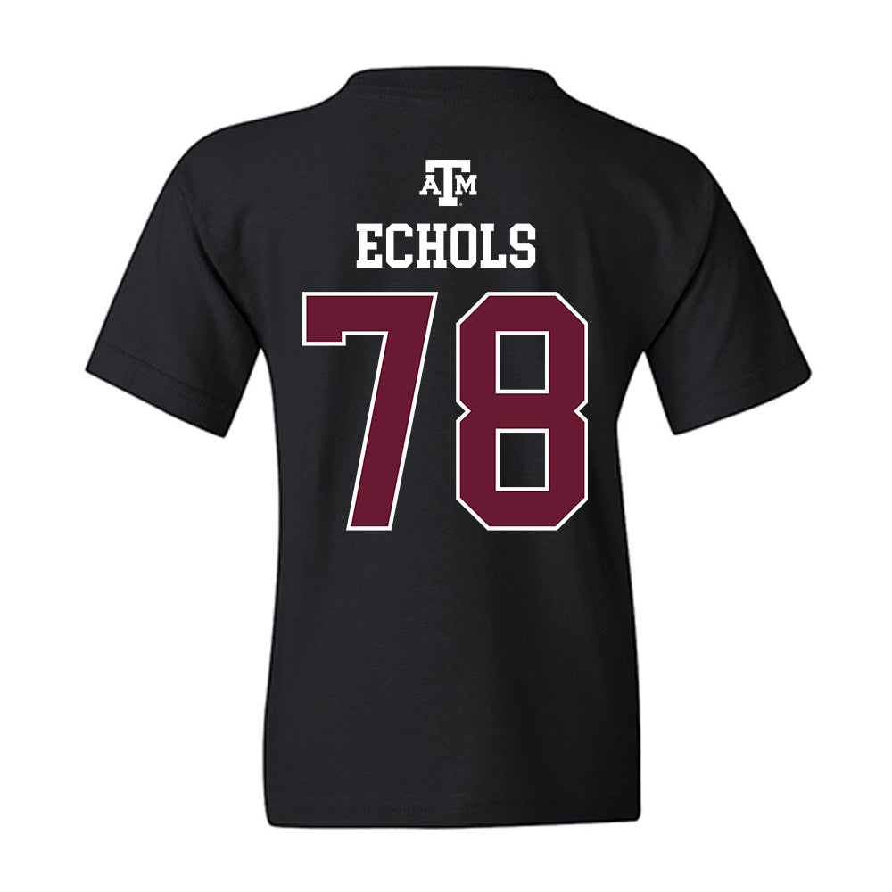 Texas A&M - NCAA Football : Coen Echols - Black Out 2026 Youth T-Shirt-1