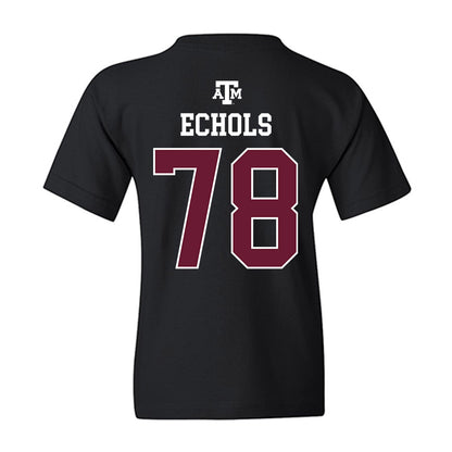 Texas A&M - NCAA Football : Coen Echols - Black Out 2026 Youth T-Shirt-1
