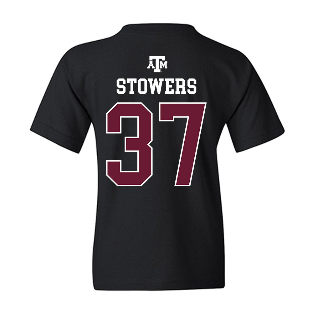 Texas A&M - NCAA Women's Volleyball : Kyndal Stowers - Black Out 2026 Youth T-Shirt-1