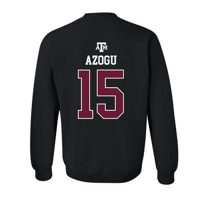 Texas A&M - NCAA Women's Basketball : Faa Azogu - Black Out 2026 Crewneck Sweatshirt-1