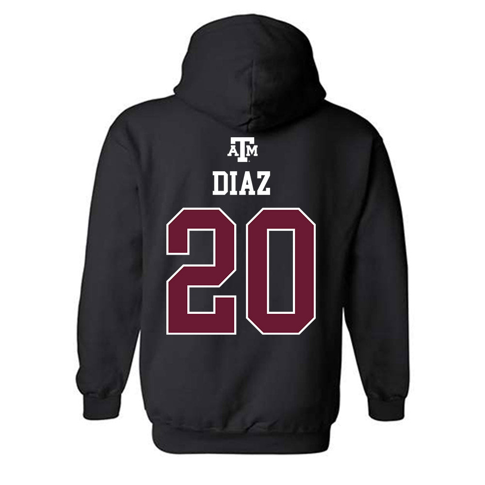 Texas A&M - NCAA Women's Soccer : Leah Diaz - Black Out 2026 Hooded Sweatshirt-1