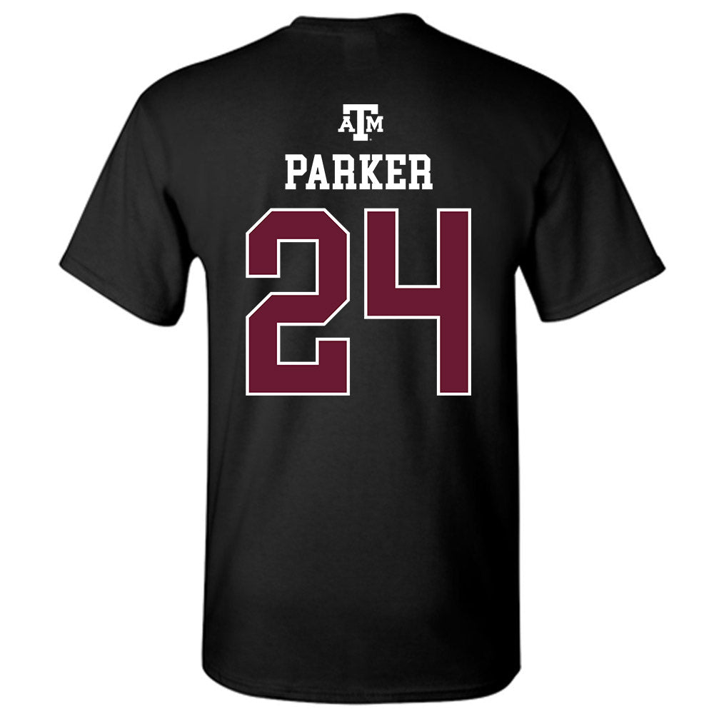 Texas A&M - NCAA Women's Basketball : Emerald Parker - Black Out 2026 T-Shirt-1