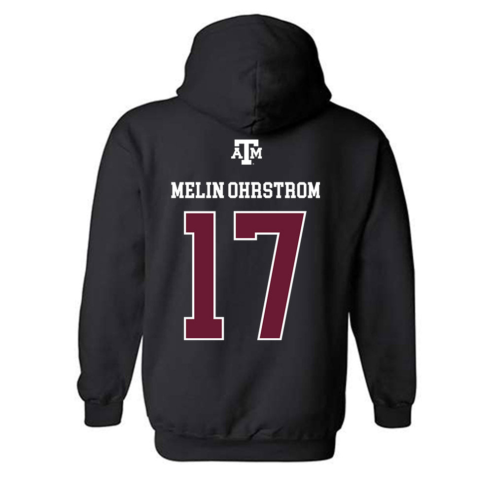 Texas A&M - NCAA Football : Theo Melin Ohrstrom - Black Out 2026 Hooded Sweatshirt-1