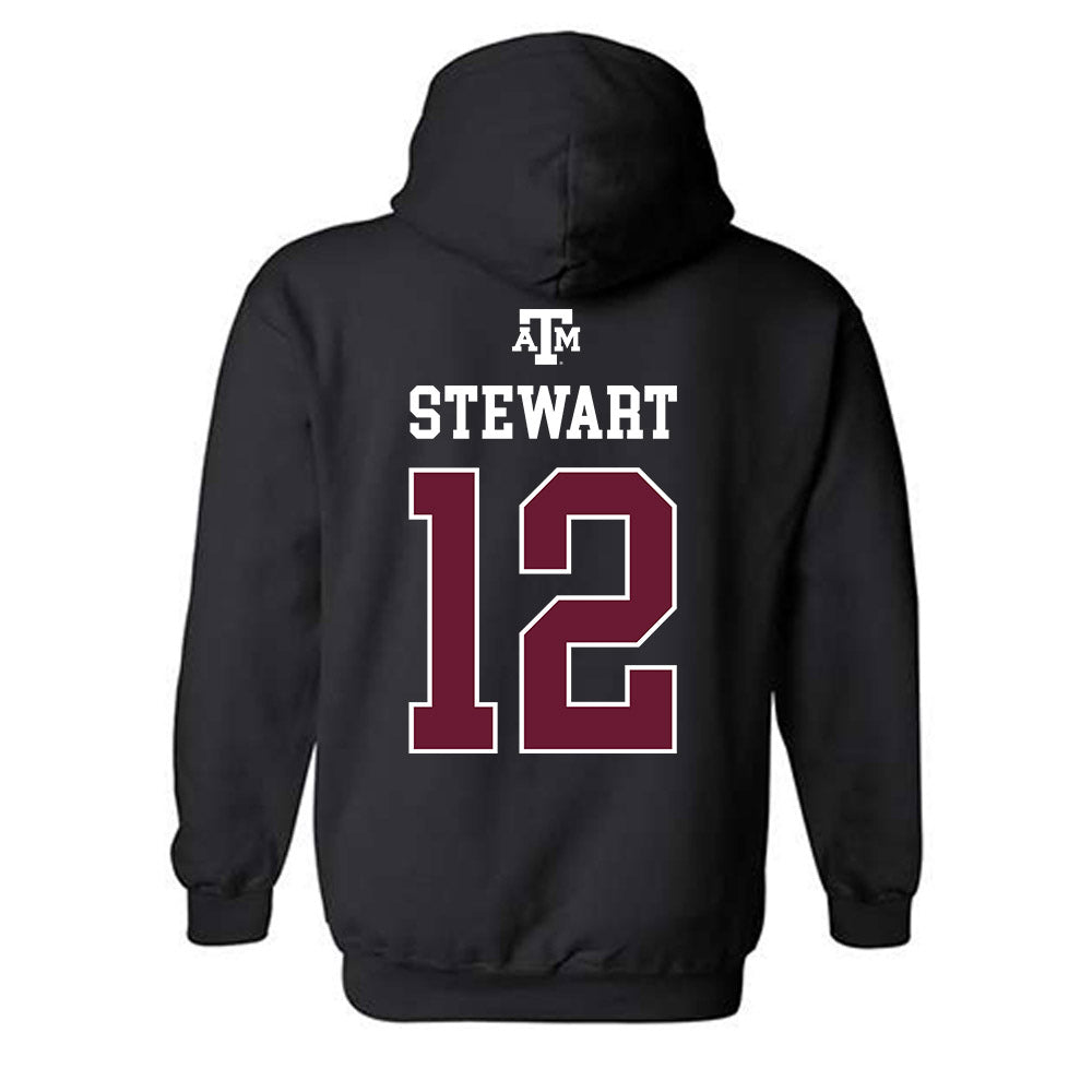 Texas A&M - NCAA Baseball : Joshua Stewart - Black Out 2026 Hooded Sweatshirt-1