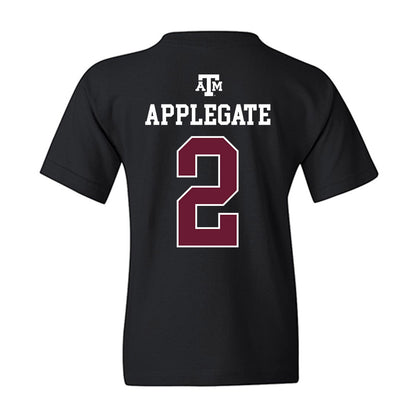 Texas A&M - NCAA Women's Volleyball : Addi Applegate - Black Out 2026 Youth T-Shirt-1