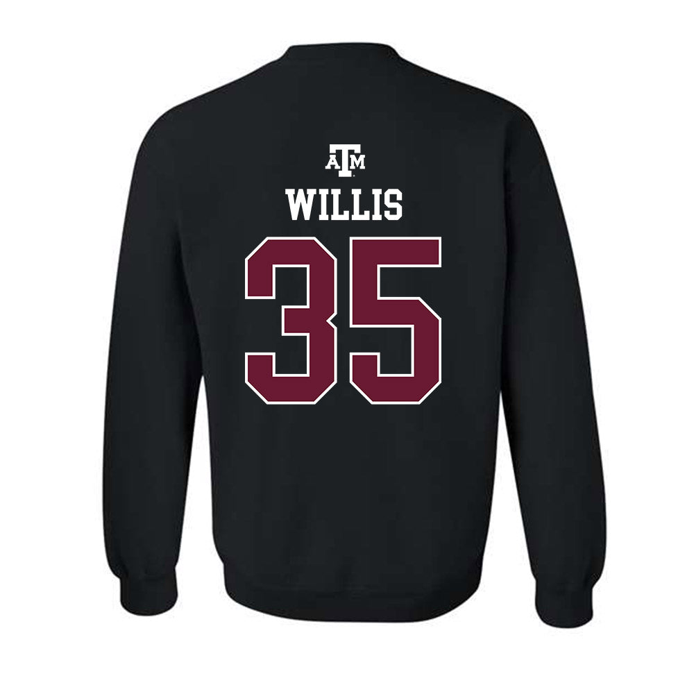 Texas A&M - NCAA Football : Isaiah Willis - Black Out 2026 Crewneck Sweatshirt-1