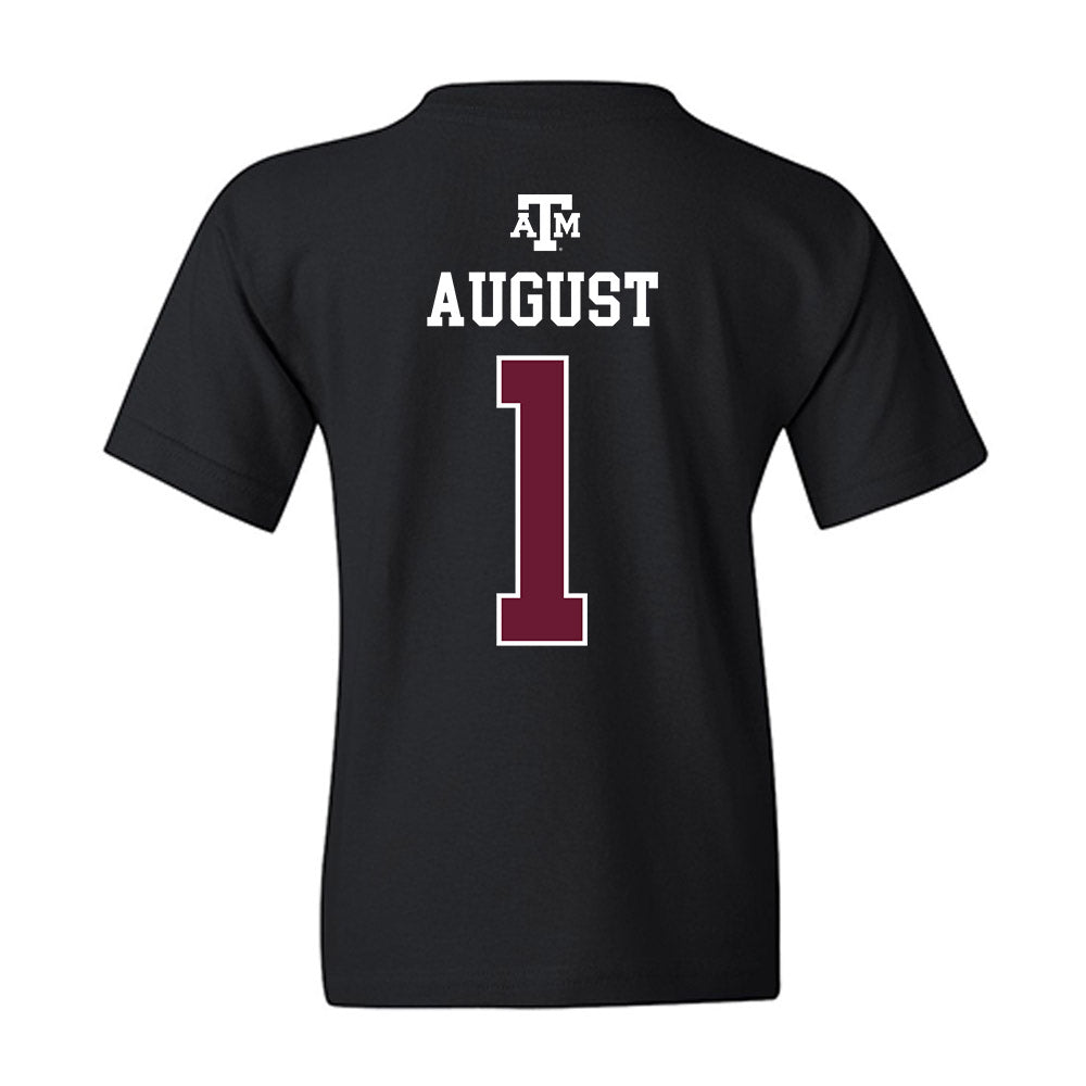 Texas A&M - NCAA Women's Soccer : Makenna August - Black Out 2026 Youth T-Shirt-1