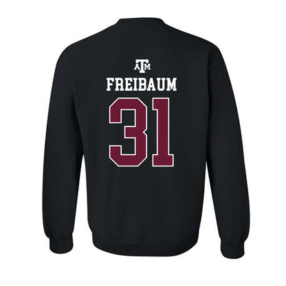 Texas A&M - NCAA Football : Shea Freibaum - Black Out 2026 Crewneck Sweatshirt-1