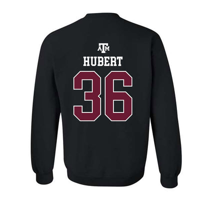 Texas A&M - NCAA Baseball : Cole Hubert - Black Out 2026 Crewneck Sweatshirt-1