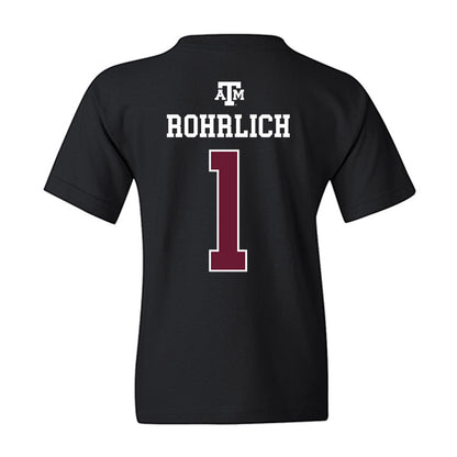 Texas A&M - NCAA Softball : Reagan Rohrlich - Black Out 2026 Youth T-Shirt-1