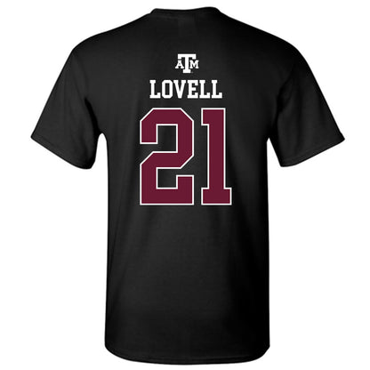 Texas A&M - NCAA Softball : Scout Lovell - Black Out 2026 T-Shirt-1