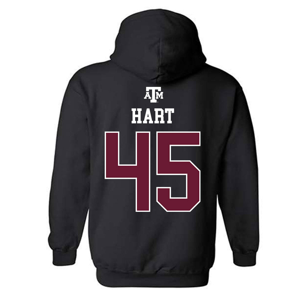 Texas A&M - NCAA Baseball : Chandler Hart - Black Out 2026 Hooded Sweatshirt-1