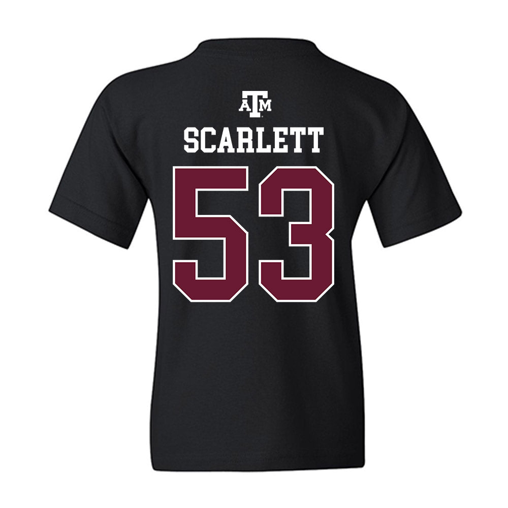 Texas A&M - NCAA Football : Jadon Scarlett - Black Out 2026 Youth T-Shirt-1