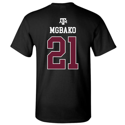 Texas A&M - NCAA Men's Basketball : Mackenzie Mgbako - Black Out 2026 T-Shirt-1