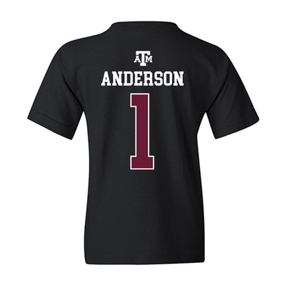 Texas A&M - NCAA Football : Bryce Anderson - Black Out 2026 Youth T-Shirt-1
