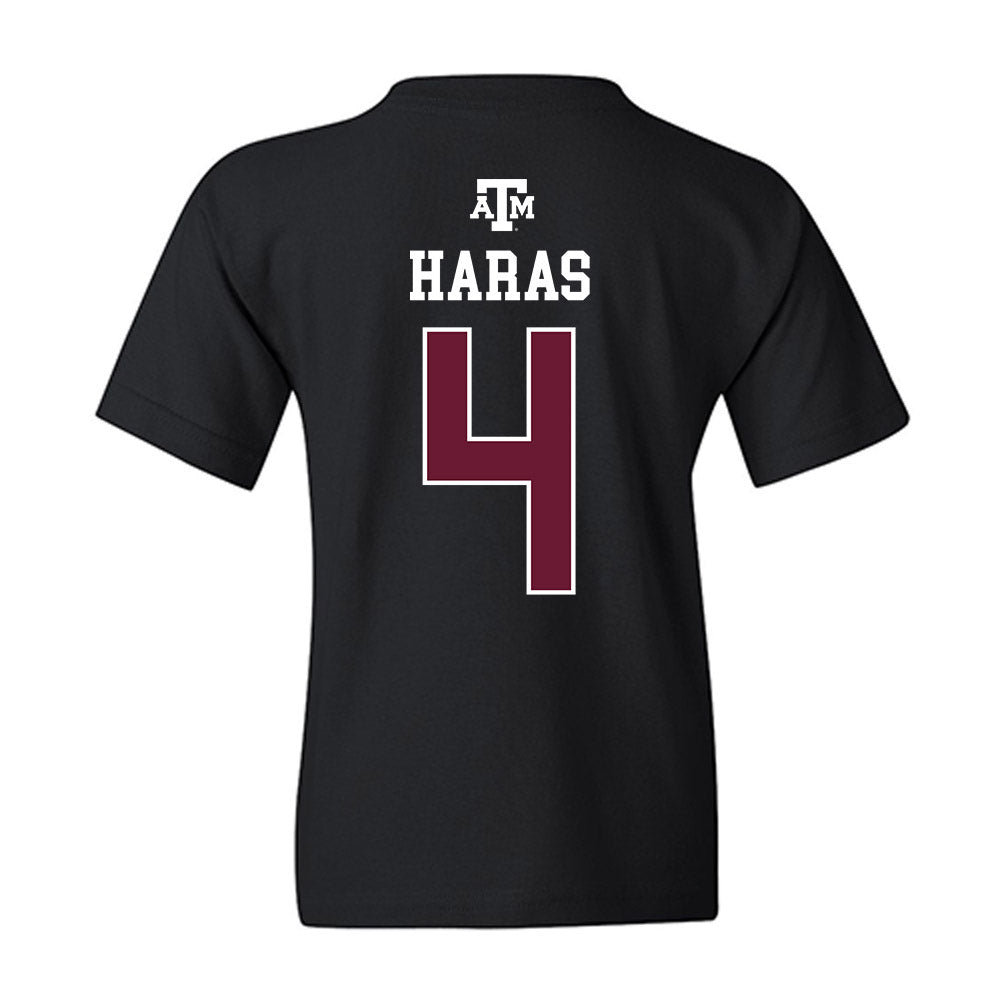 Texas A&M - NCAA Women's Soccer : Juliet Haras - Black Out 2026 Youth T-Shirt-1