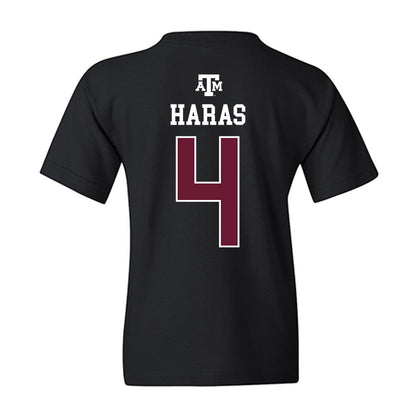 Texas A&M - NCAA Women's Soccer : Juliet Haras - Black Out 2026 Youth T-Shirt-1