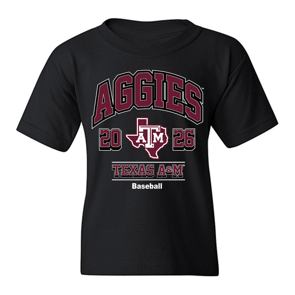 Texas A&M - NCAA Baseball : Matthew Kelley - Black Out 2026 Youth T-Shirt-0