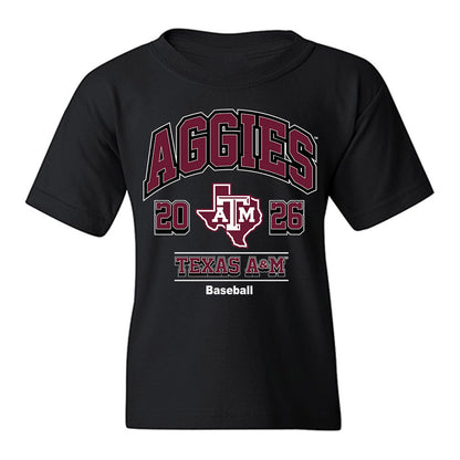 Texas A&M - NCAA Baseball : Matthew Kelley - Black Out 2026 Youth T-Shirt-0