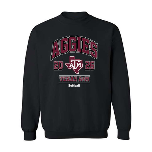 Texas A&M - NCAA Softball : Aubrey Moore - Black Out 2026 Crewneck Sweatshirt-0