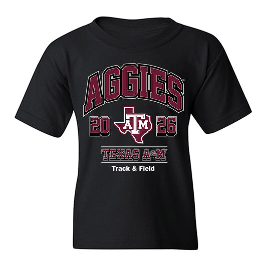 Texas A&M - NCAA Women's Track & Field : Kennady Fontenot - Black Out 2026 Youth T-Shirt-0