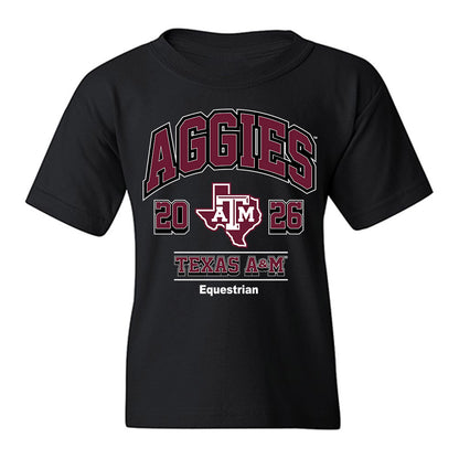 Texas A&M - NCAA Equestrian : Avery Deyoung - Black Out 2026 Youth T-Shirt-0