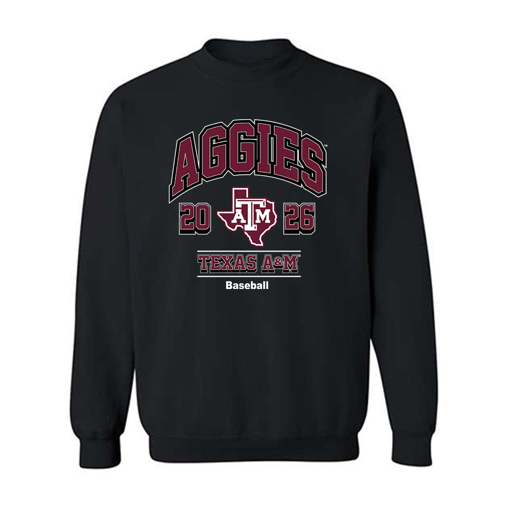 Texas A&M - NCAA Baseball : Christopher Hacopian - Black Out 2026 Crewneck Sweatshirt-0