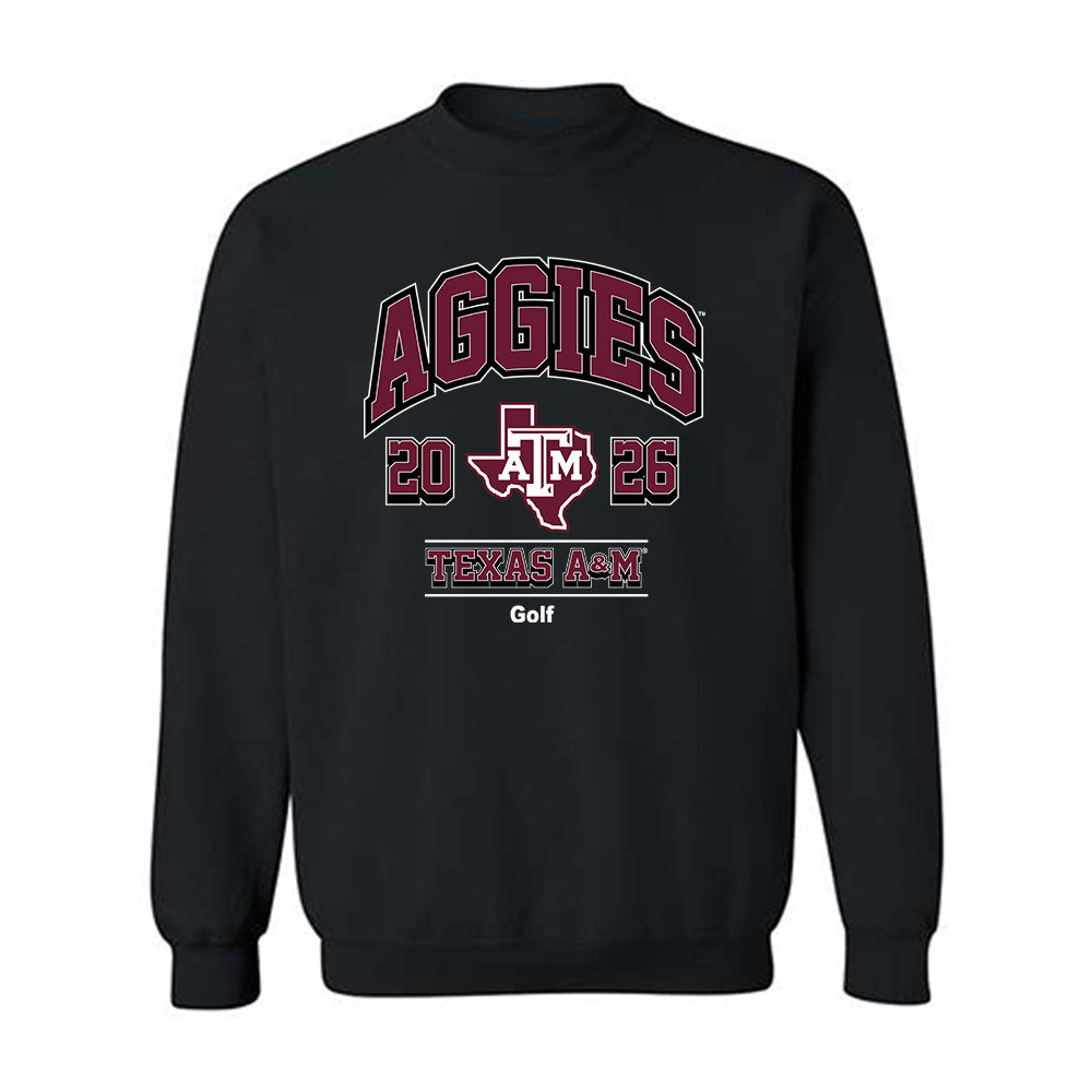Texas A&M - NCAA Women's Golf : Emerie Schartz - Black Out 2026 Crewneck Sweatshirt-0