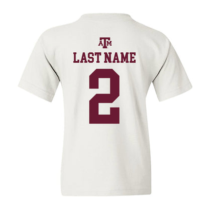 Texas A&M - NCAA Baseball : Nico Partida - White Out 2026 Youth T-Shirt-1