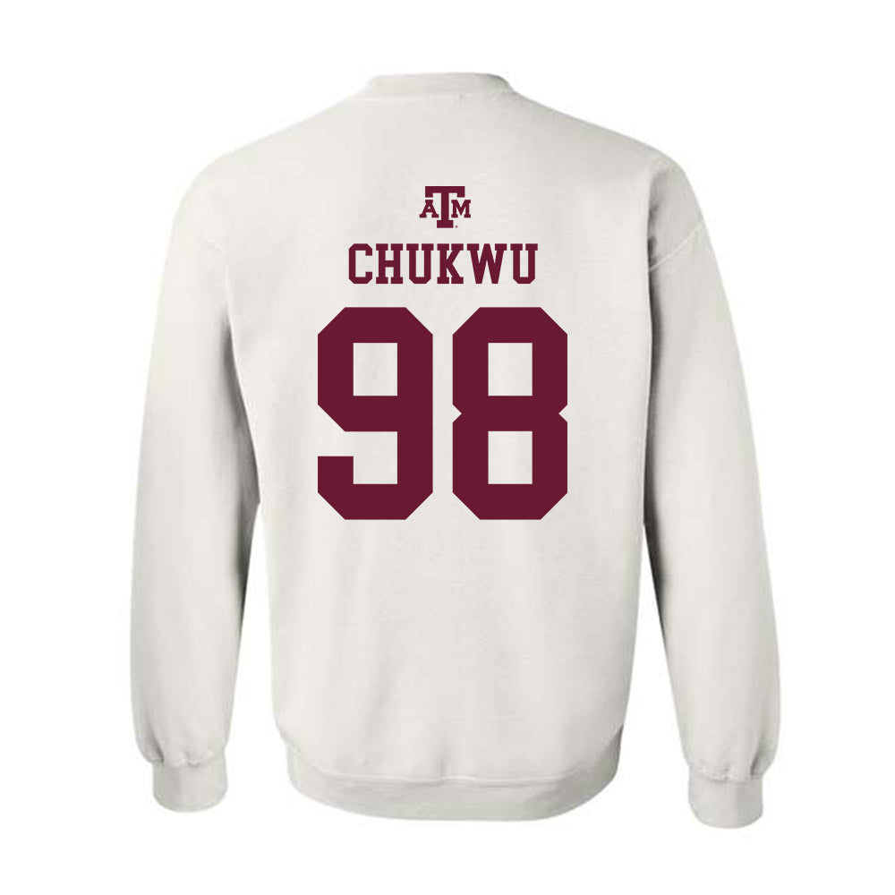 Texas A&M - NCAA Football : Jesse Chukwu - White Out 2026 Crewneck Sweatshirt-1