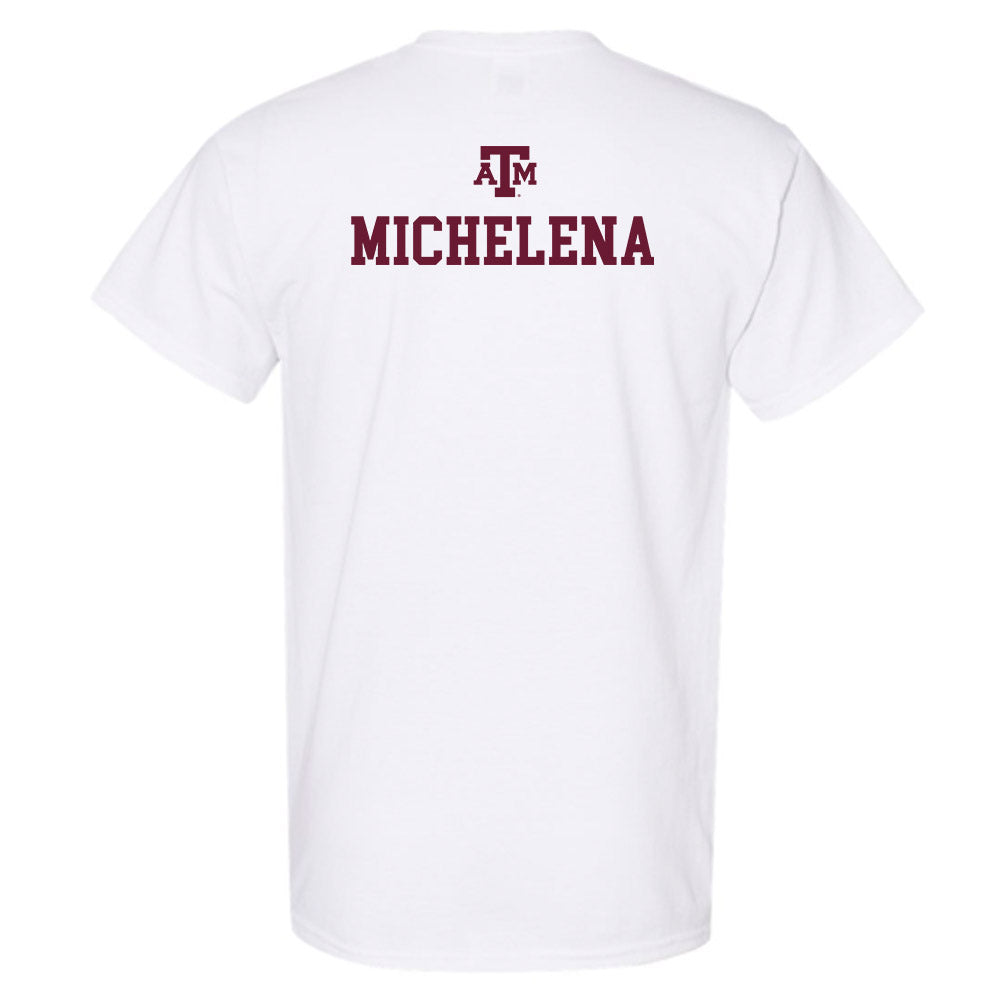 Texas A&M - NCAA Men's Swimming & Diving : Alejandro Michelena - White Out 2026 T-Shirt-1
