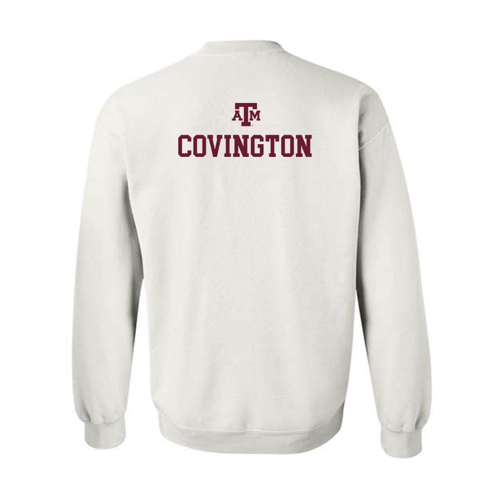 Texas A&M - NCAA Women's Track & Field : Jaiya Covington - White Out 2026 Crewneck Sweatshirt-1