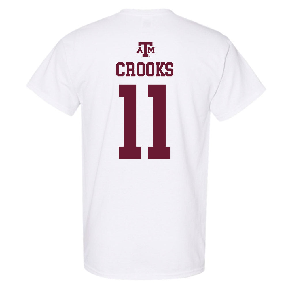 Texas A&M - NCAA Women's Soccer : Riley Crooks - White Out 2026 T-Shirt-1