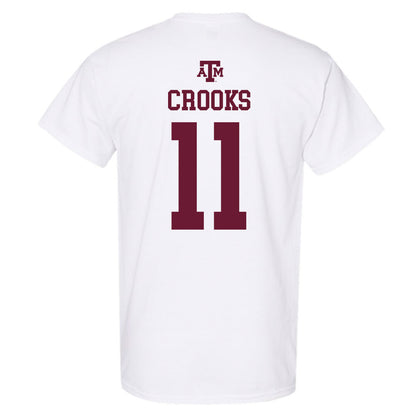 Texas A&M - NCAA Women's Soccer : Riley Crooks - White Out 2026 T-Shirt-1