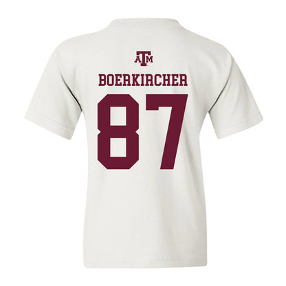 Texas A&M - NCAA Football : Nate Boerkircher - White Out 2026 Youth T-Shirt-1