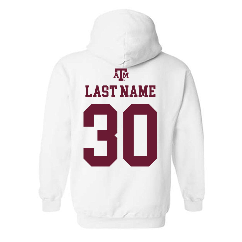 Texas A&M - NCAA Baseball : Kaiden Wilson - White Out 2026 Hooded Sweatshirt-1