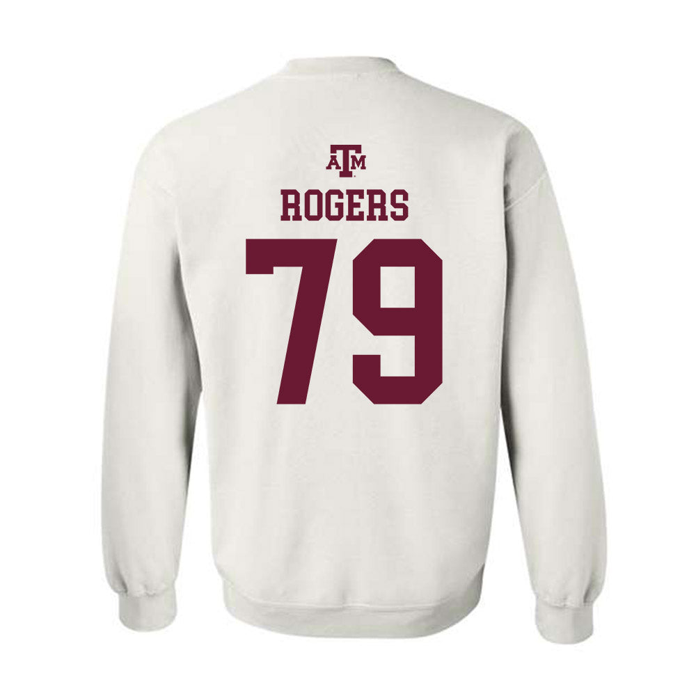 Texas A&M - NCAA Football : Lamont Rogers - White Out 2026 Crewneck Sweatshirt-1