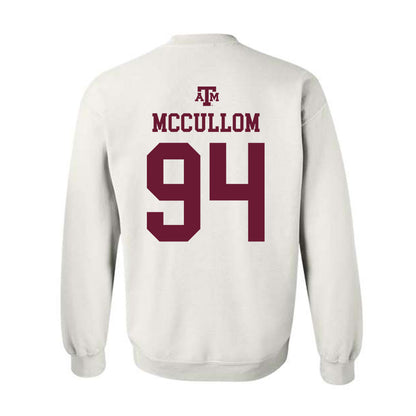 Texas A&M - NCAA Football : Angelo McCullom - White Out 2026 Crewneck Sweatshirt-1